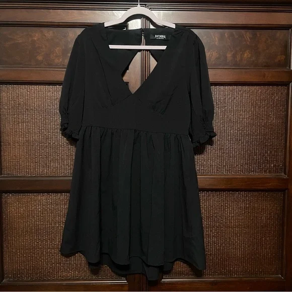 Disturbia Black Divination Textured Mini Dress Size 10 Goth Gothic whimsical - Picture 6 of 16